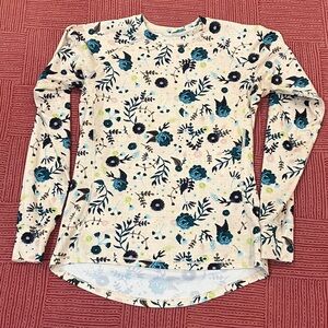 MEC small wm’s Cream Floral Long Sleeve base layer top